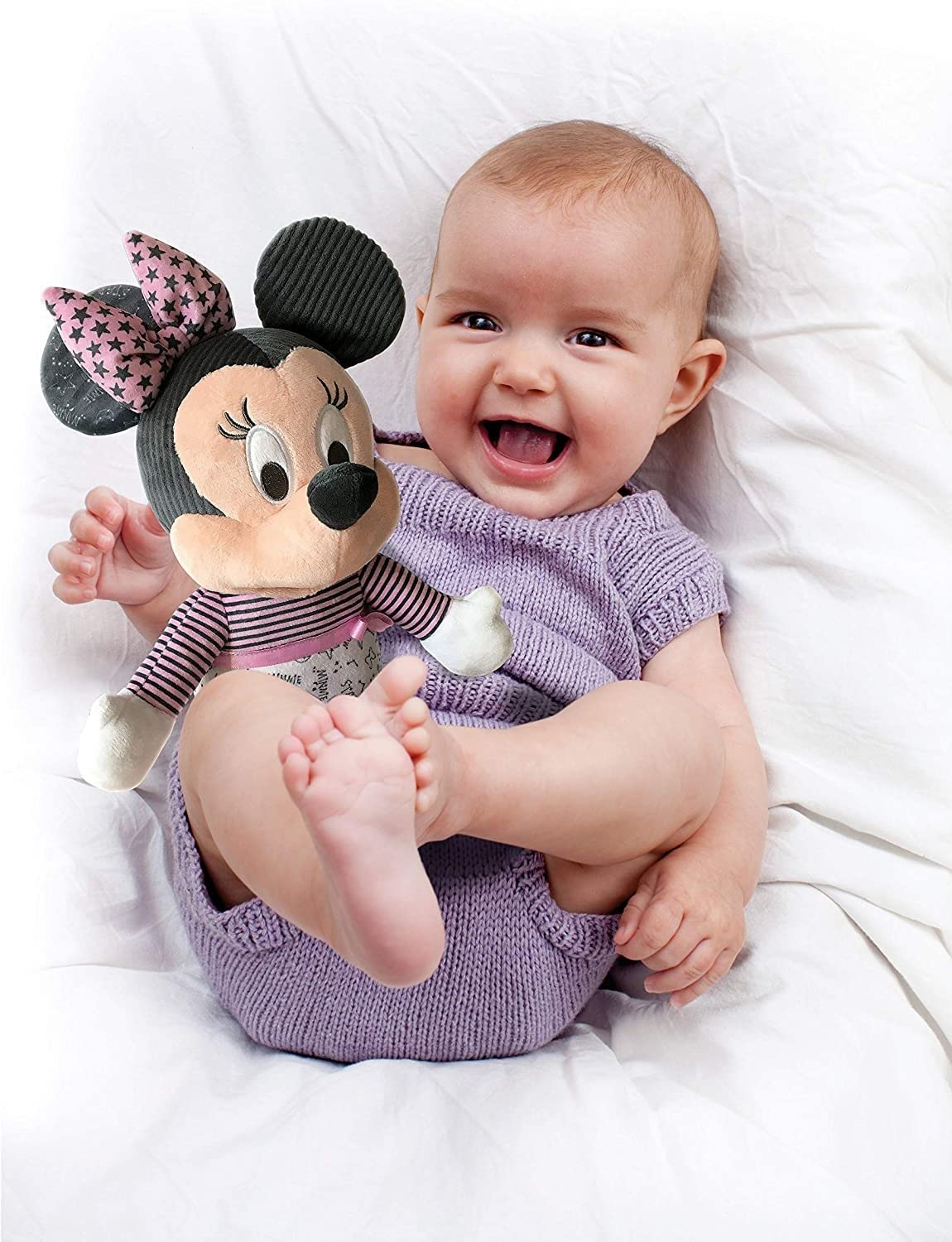 Clementoni - Baby Minnie Duerme contigo - Peluche bebé Interactivo para Dormir a Partir de 6 Meses (17395)