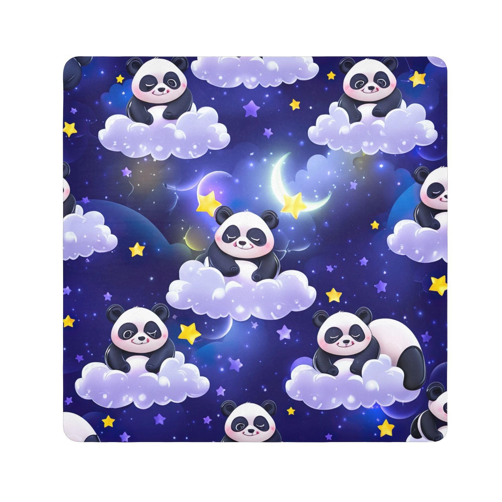 ODAWA Camera Storage Cloth 21.7 In, Cute Pandas Sleeping Clouds Cosmetic Bag Magic Cloth, Lens Protector for Camera