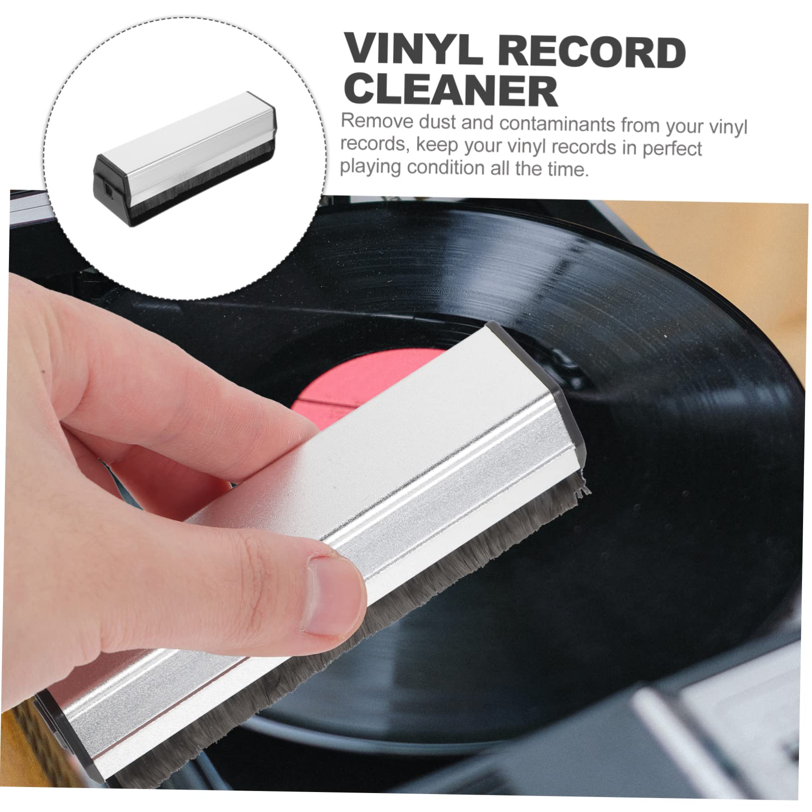 UPKOCH 3pezzi Spazzola Per Pulizia Di Dischi Vinile Portatile Per Rimuovere Polvere e Macchie Antistatica e Facile Da Usare Per Mantenere Tuoi Dischi Sempre Ottime Condizioni