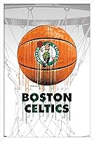 Vista 14 de Trends International NBA Boston Celtics - Póster de pared Drip Ball 20, 14.725 x 22.375 pulgadas, versión enmarcada de madera de granero