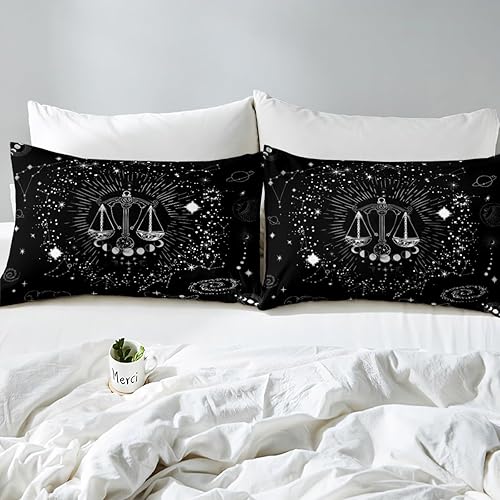 Vista 45 de Erosebridal Aries - Sábana bajera ajustable tamaño matrimonial, sábanas psicodélicas celestiales, sábanas de galaxia trippy de doce constelaciones