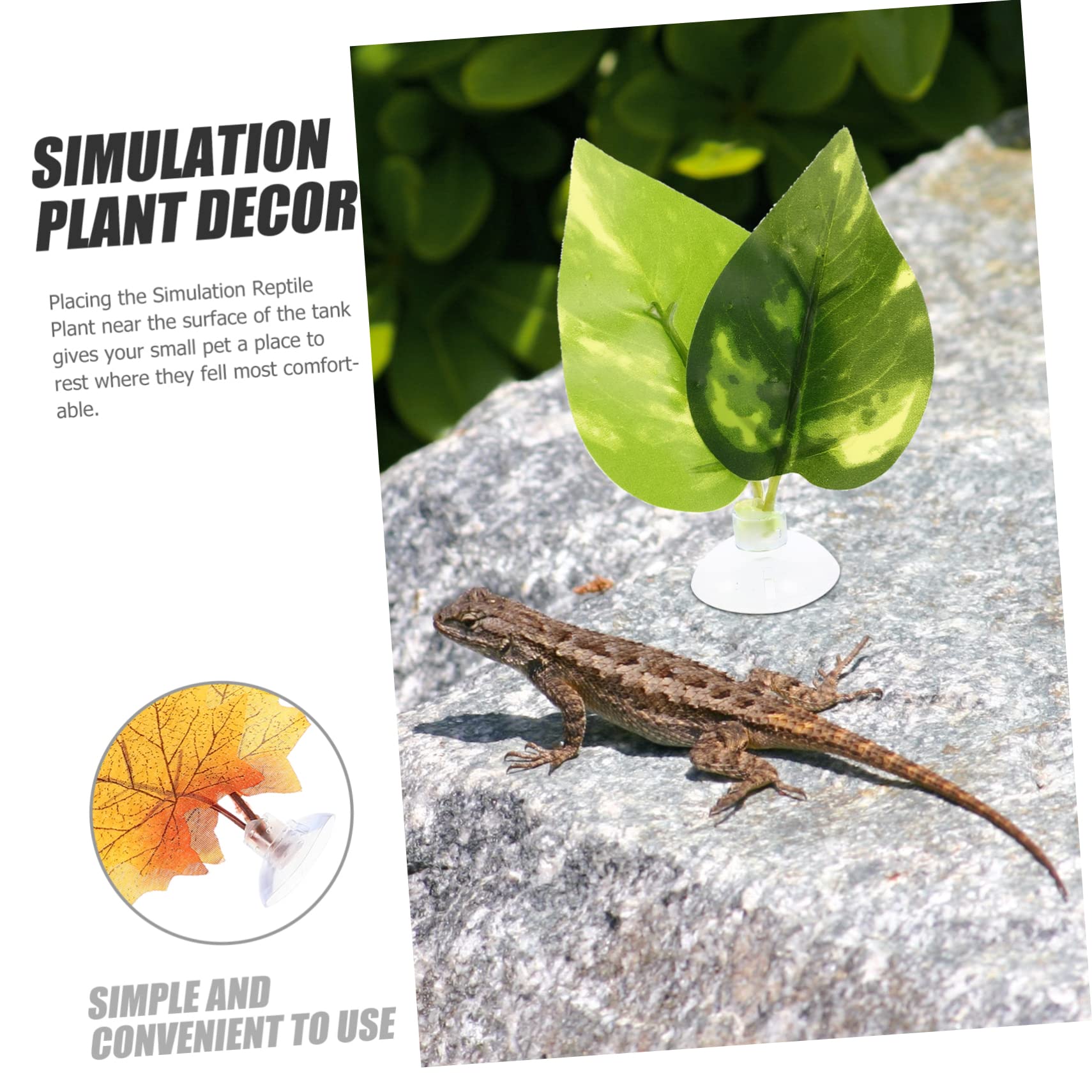 BESPORTBLE 25piezas Plantas Simuladas Decorativas para Terrario De Reptiles Artificiales para Acuarios Decoración De Hábitats De Reptiles y Peces Ventosas para Fijación