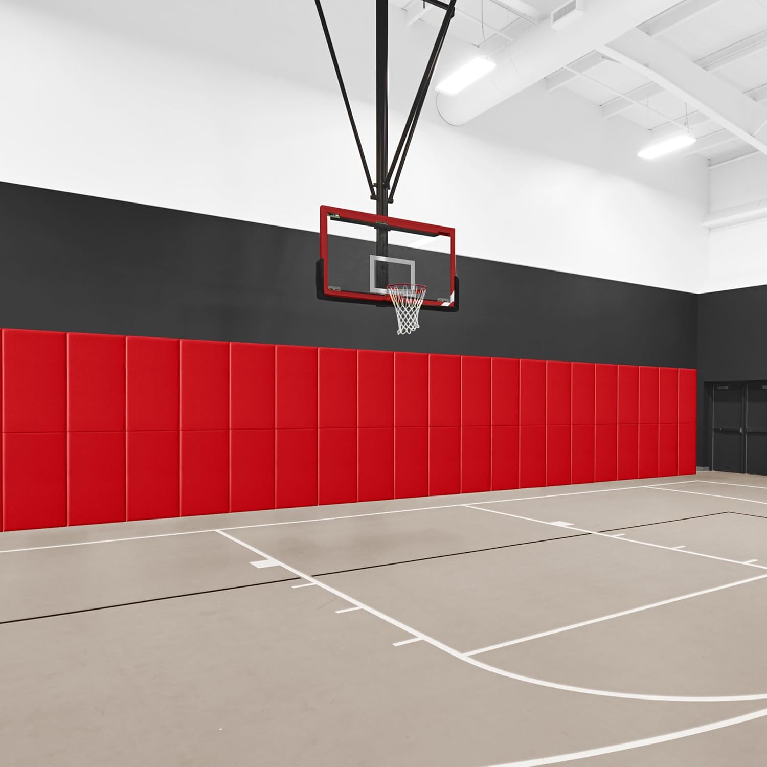 ASA TECHMED Gym Wall Padding – 2" & 4" Thick Durable Waterproof Wall Protection Pads for Kids, Play Area and Sports Safety (1, Grey, 72"L x 24"W x 2"H)