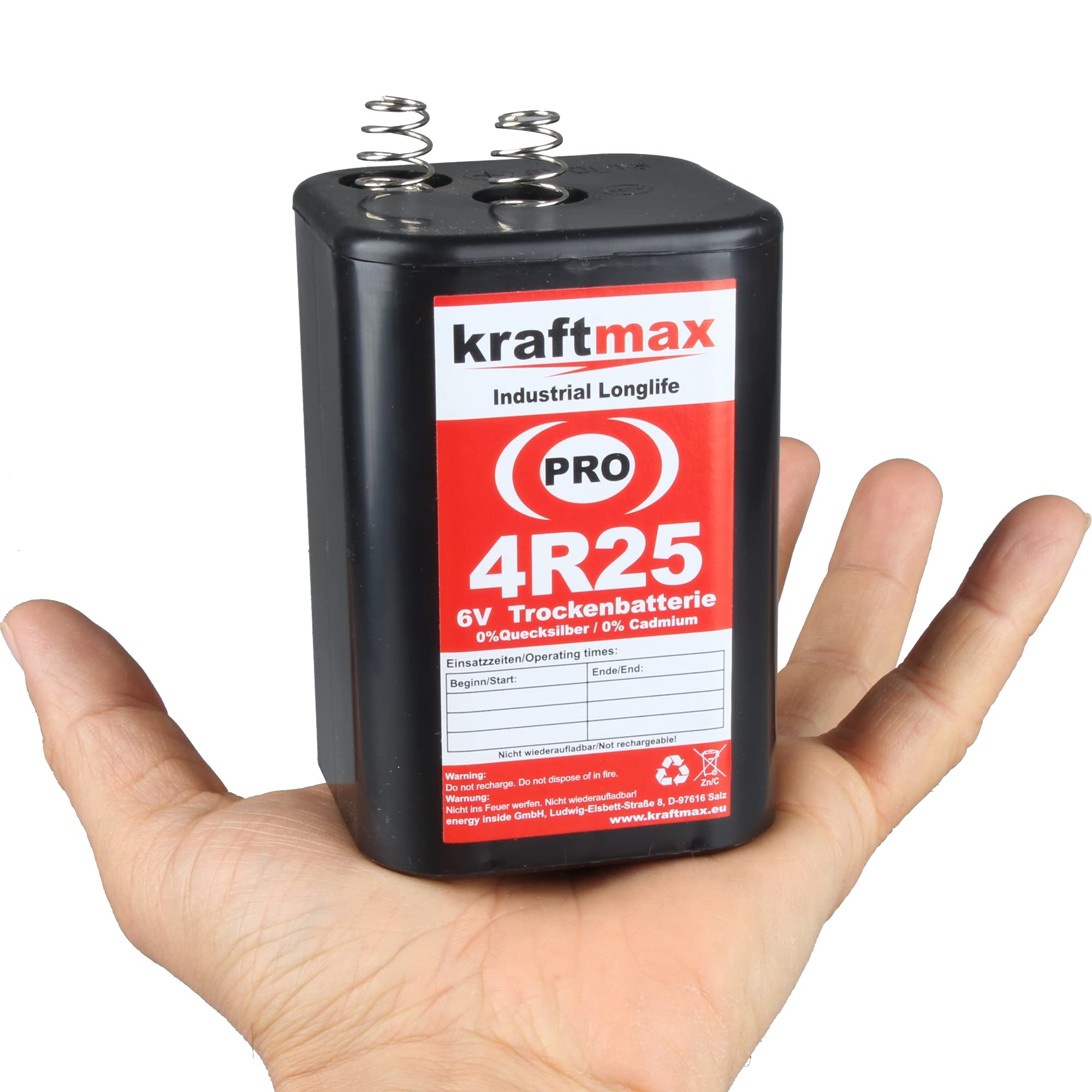 Kraftmax Lot De 5 Piles 4R25 PRO - 6 V - Haute Performance - Industriel Longlife - Bloc De Batterie 6 V - Dernière Génération 4R25X