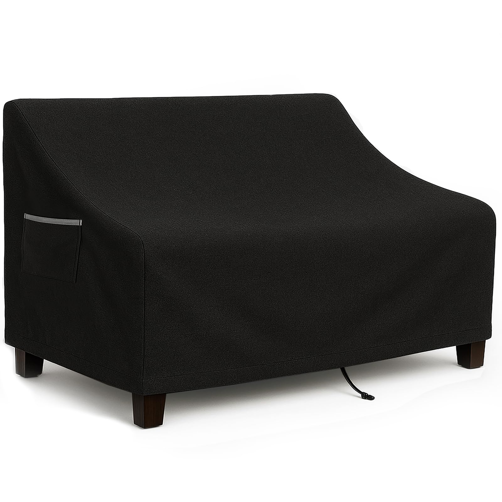 Yagvany Outdoor Sofa Cover, Waterproof Patio Furniture Cover 58.3W x 32.7D x 31H inches Heavy Duty 600D Oxford Fabric Black