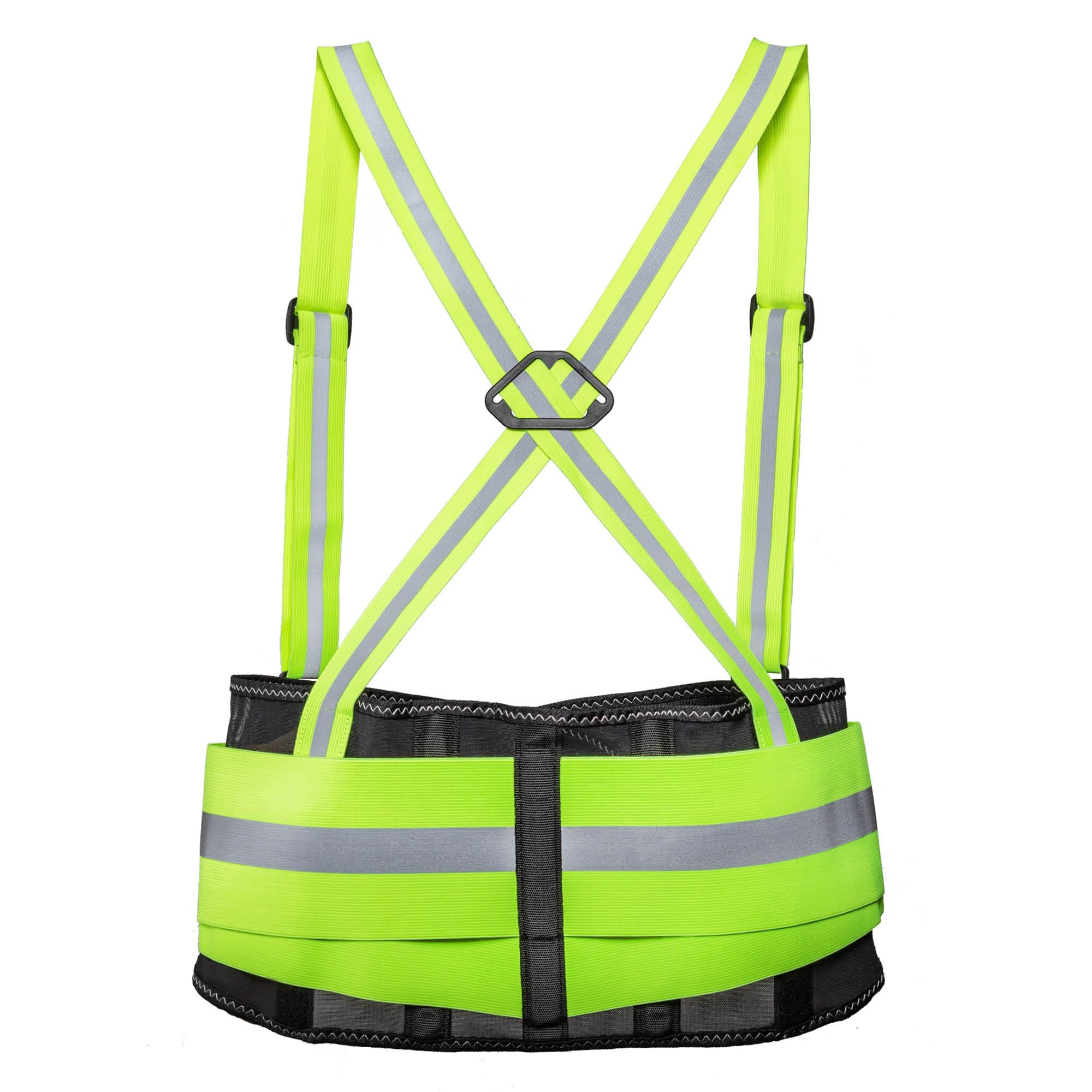 Kneetek Rückenstützgurt HiVis M (68–96 cm) | reflektierender Stützgurt für hohe Sichtbarkeit | Rückenstütze zur Erleichterung der Arbeiten und Unterstützung des Rückens