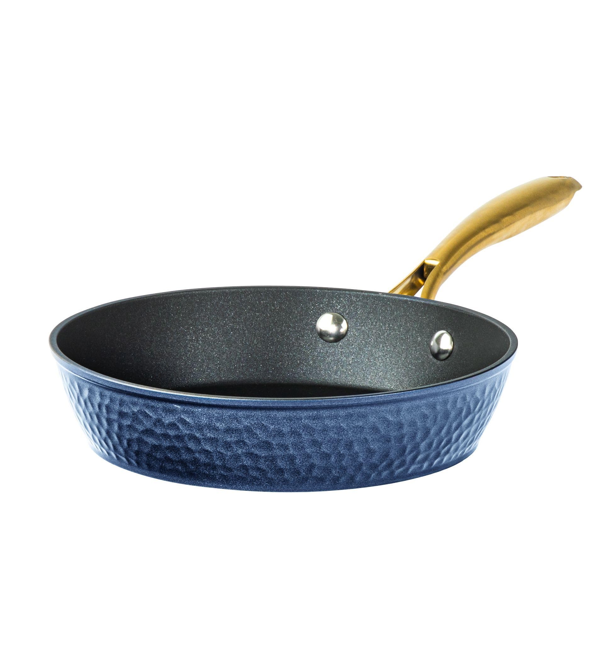 Granitestone 10 Inch Non Stick Frying Pan, Large Non Stick Skillet, Induction Compatible, Ceramic Coated, Dishwasher Safe, Navy Blue