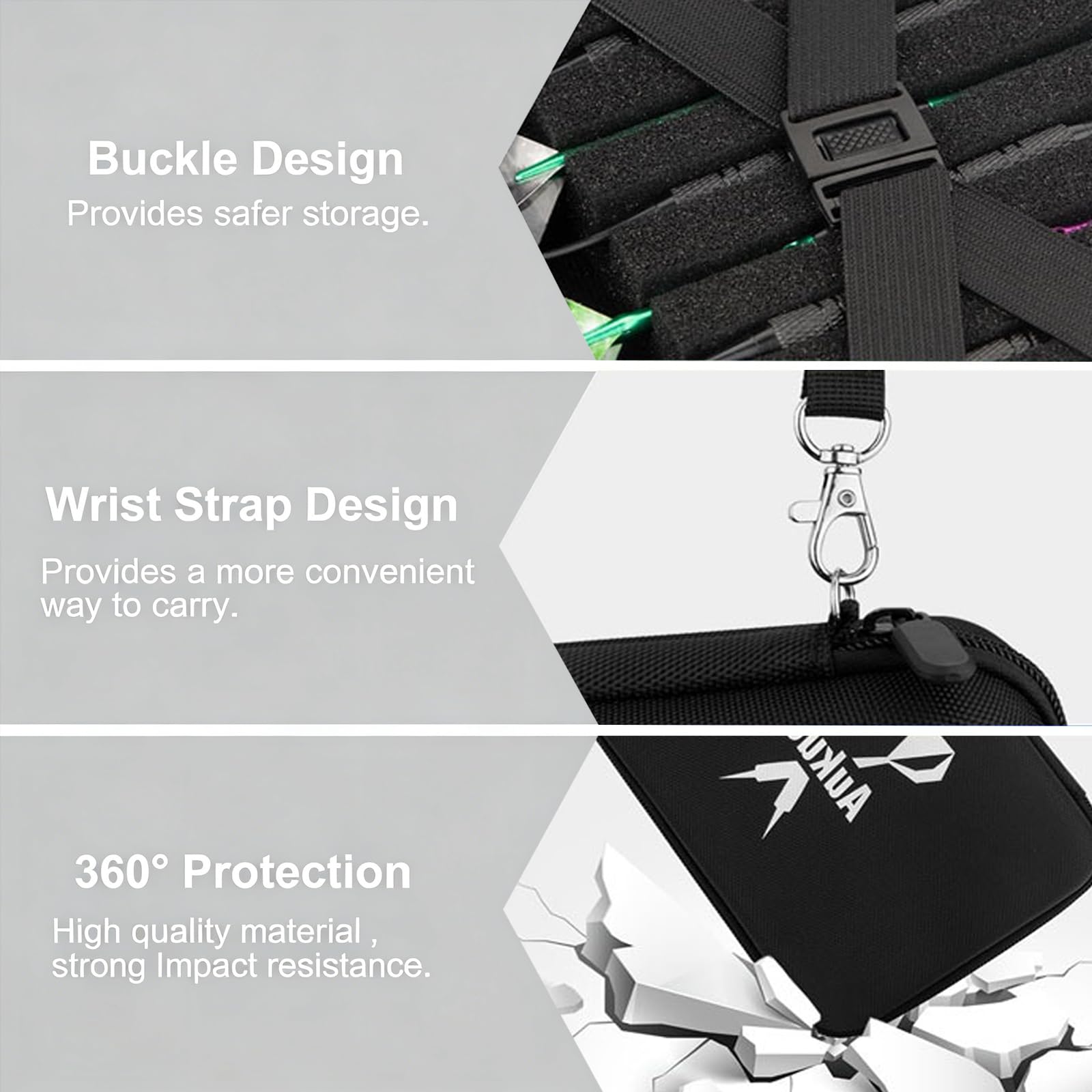 JAWAI Caja de Almacenamiento Dart, Bolsa para Dardos Duradera para 12 Dardos y Otros Accesorios, Apto para Puntas y Otros Accesorios (Negro)