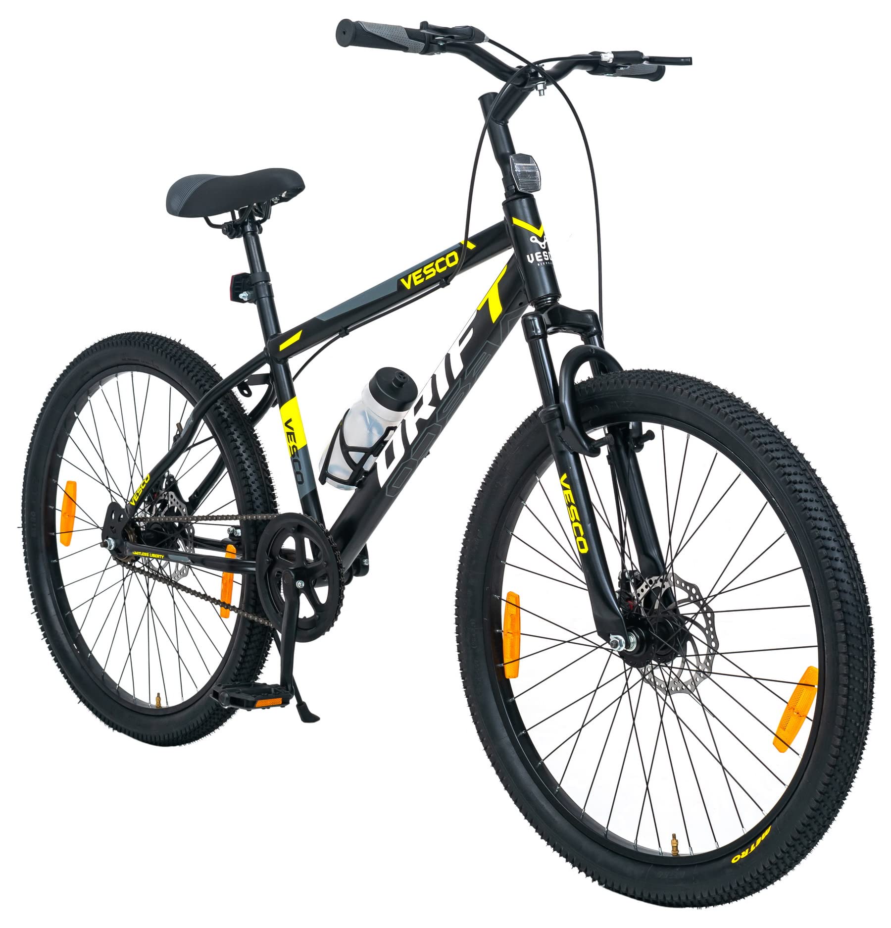 VESCO Drift Black 26T Single Speed Mountain Cycle | Front Suspension |Frame 18 Inch | Dual Disc | 85% Assembled | Ideal for Men, Women and Adults (B09F3SG4MG) Amazon Price History, Amazon Price Tracker