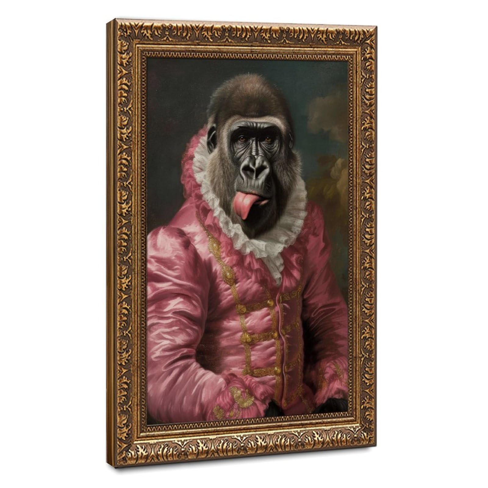 Bareronor Renaissance Gorilla Poster Canvas Poster Bedroom Decor Landscape Office Room Decor Gift 8" L X 12" W