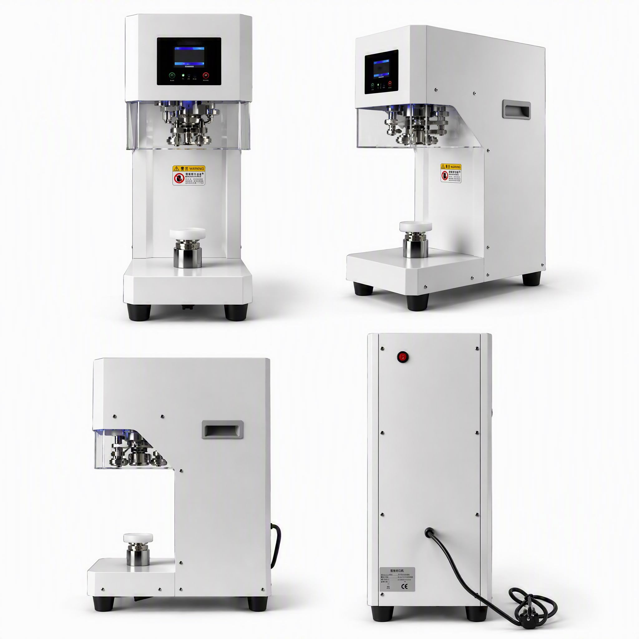Sigillatrice Elettrica Commerciale in Acciaio Inox da Tavolo Attrezzatura Saldatura Rapida Antigoccia per Lattine Soda Birra Bevande Vetro PET - Negozi Tè al Latte Bar Ristoranti