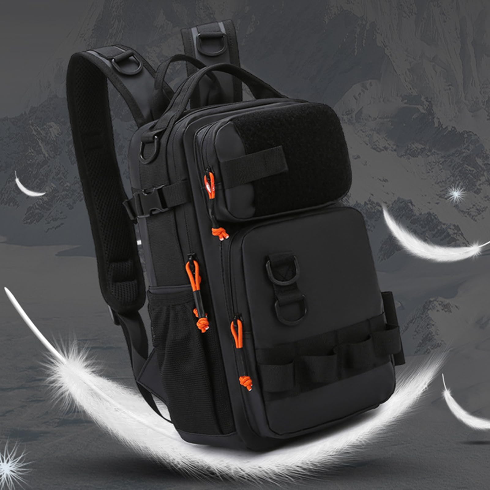 Genérico Mochila De Pesca Con Organizador,Organización Equipo Pesca - Mochila Impermeable Ligera Y Portátil Para Viajes Caza Camping Senderismo En Agua Salada Y Dulce