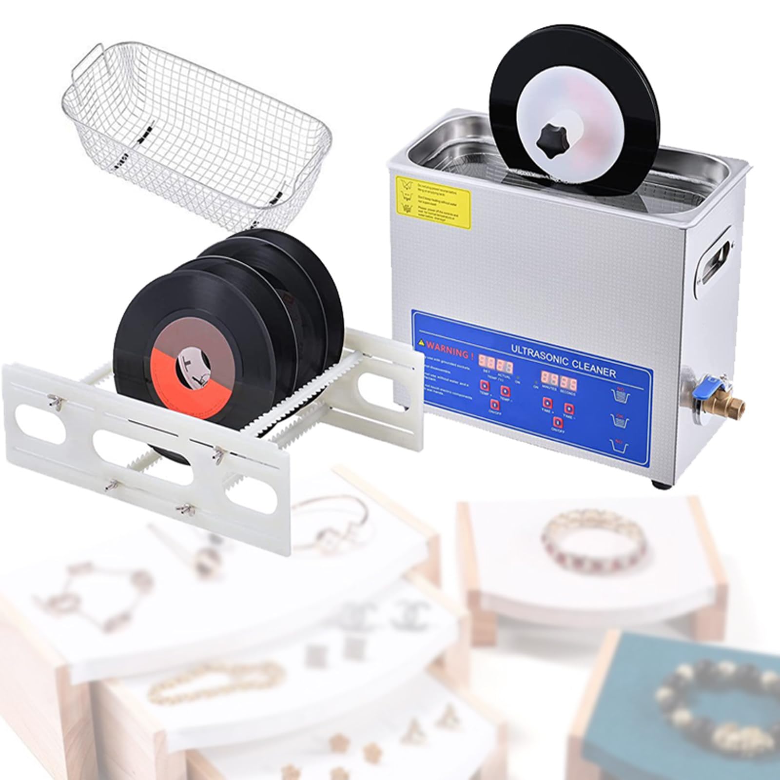 Pulitore ad ultrasuoni per Dischi in Vinile da 6 Litri - Serbatoio in Acciaio Inossidabile 304 con riscaldatore e Timer, Macchina Professionale per la Pulizia ad ultrasuoni per Occhiali
