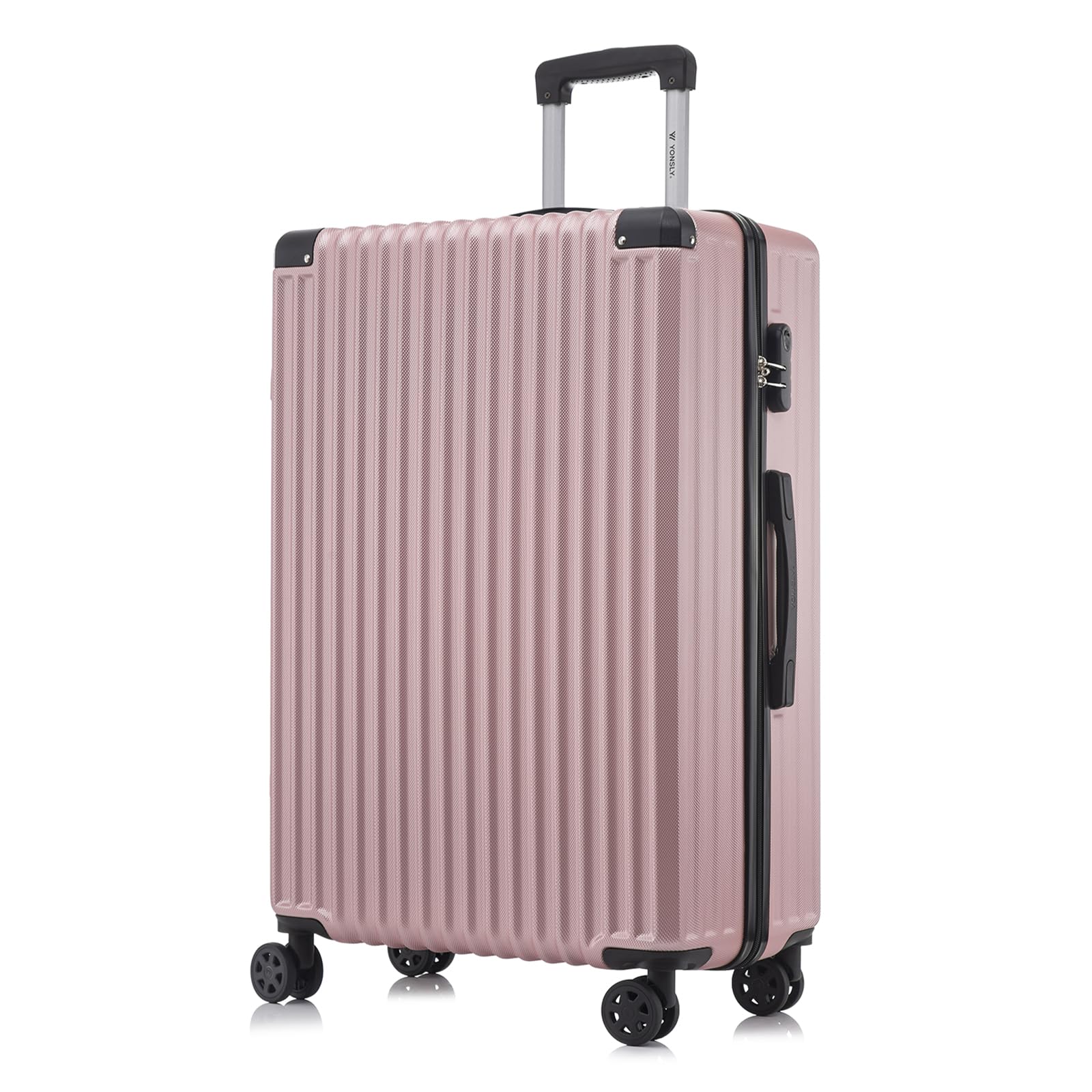 yonsly Koffer Suitcase, Trolley Reisekoffer, Rollkoffer Handgepäck mit 4 Rollen 360°, ABS Hartschalen, Sicherheitsschloss, Weicher Gummigriff, 210D-Futter