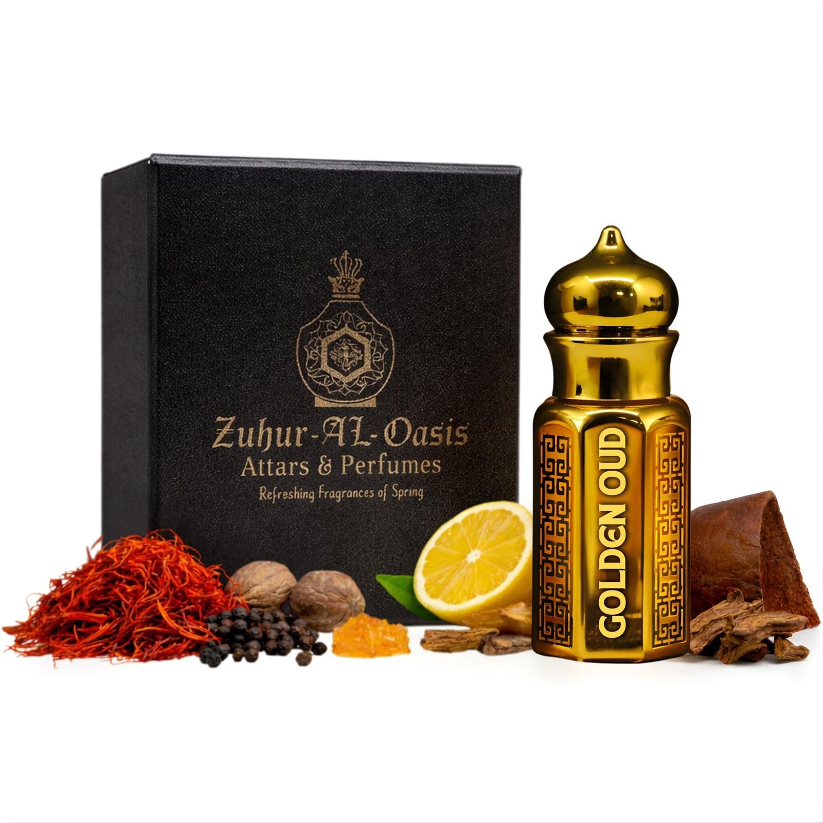 Premium Golden Oudh Attar 6 ML | Attar for Men | Gift for Men | Top best Fragrance (Saffron, Nutmeg, Black Pepper, Bergamot) | Grooming Essentials | Long lasting Smell for Men-image-37