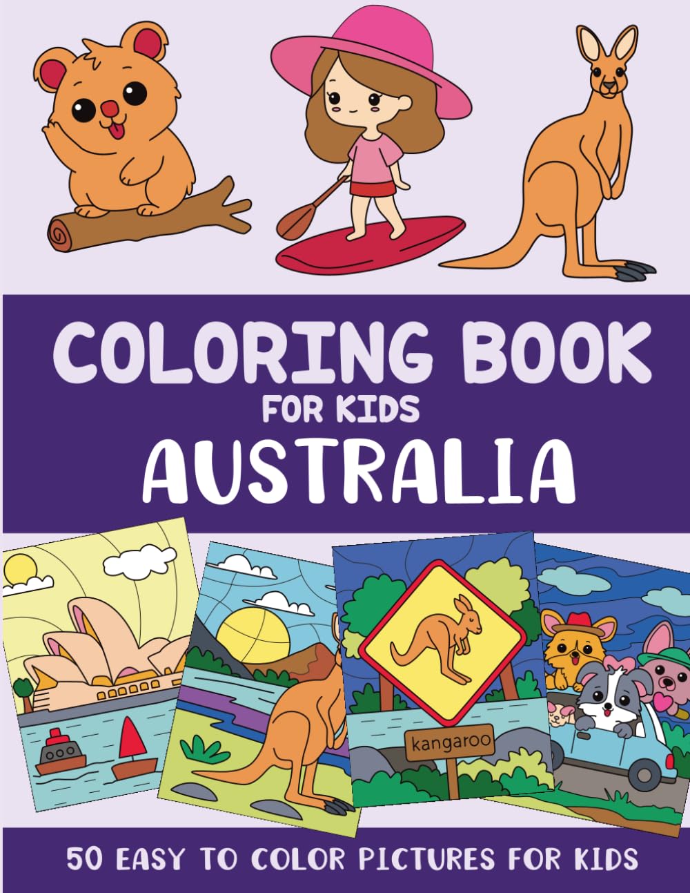 Australia Coloring Book for Kids: 50 Easy to Color Pictures for Kids