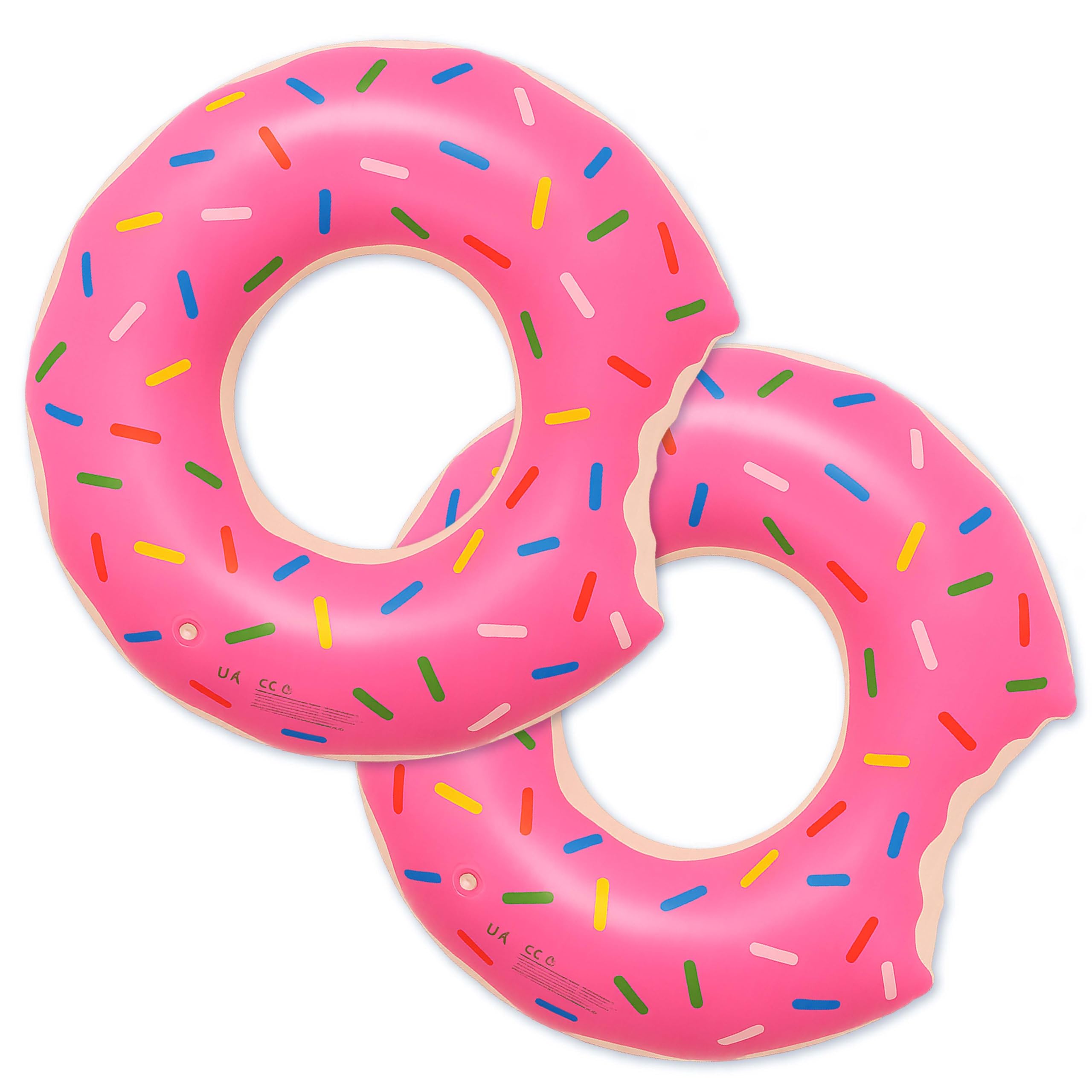 Rynli Inflatable Float Rubber Pool Ring Pack of 2 | Donut Swim Rubber Ring for Kids and Adults | Water Pool Summer Inflatable Pool Floats for Swimming Pool Party Decorations - 80cm