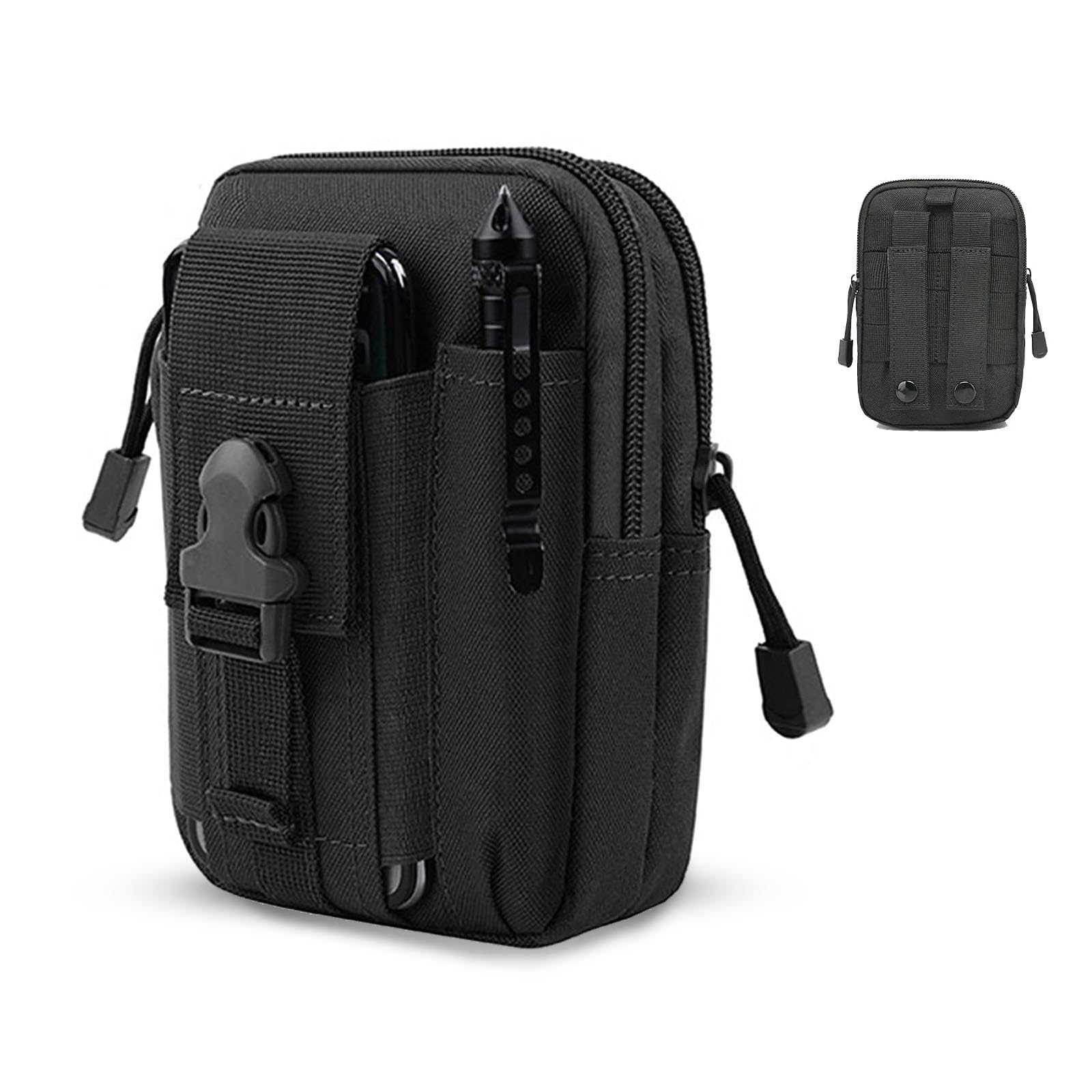 Tactical Molle Pouch, Universal EDC Waist Bag Belt Pouches, Outdoor Belt Bags Gear Tool Gadget Pocket with Cell Phone Holster