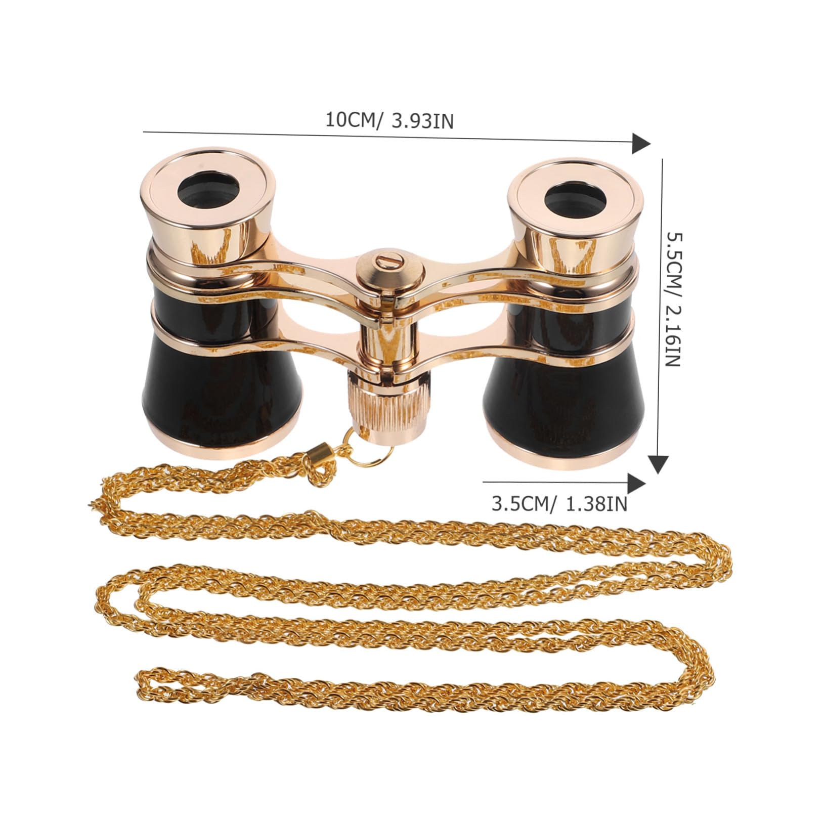 Binocolo Mini Tascabile da Viaggio, Ferro, Set con Catena, Nero | Compatto e Leggero, Uso per Pesca e Montagna, Stile Elegante, Regalo per Amici