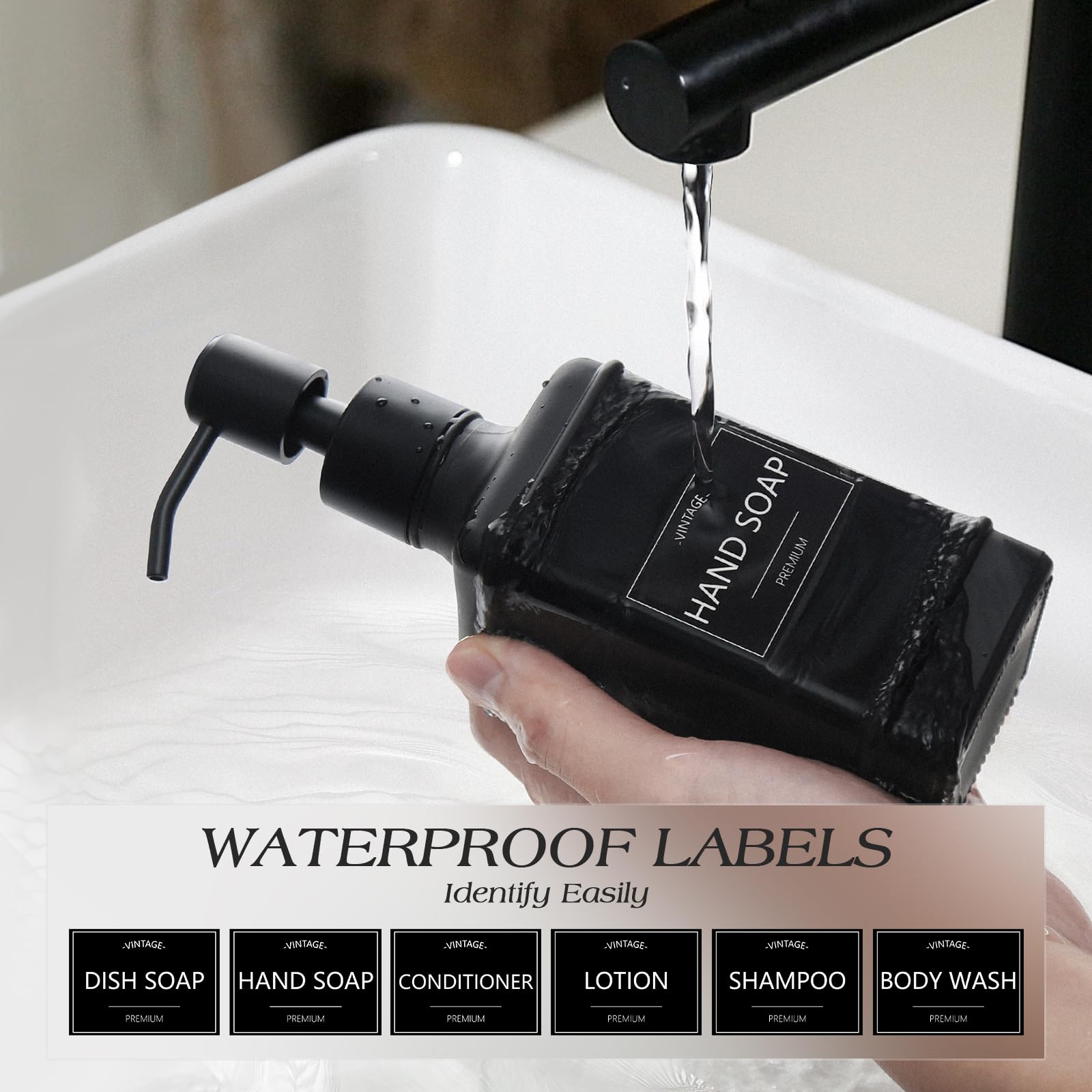 VIMERPA Dispensador de jabón negro mate