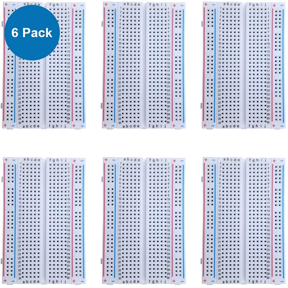 MMOBIEL 6 pezzi PCB a 400 punti senza saldatura per prototipo di mockup Compatibile con progetti destinati a singoli Arduino, Raspberry Pi 2 3 4 Blocchi di connessione di distribuzione Shield