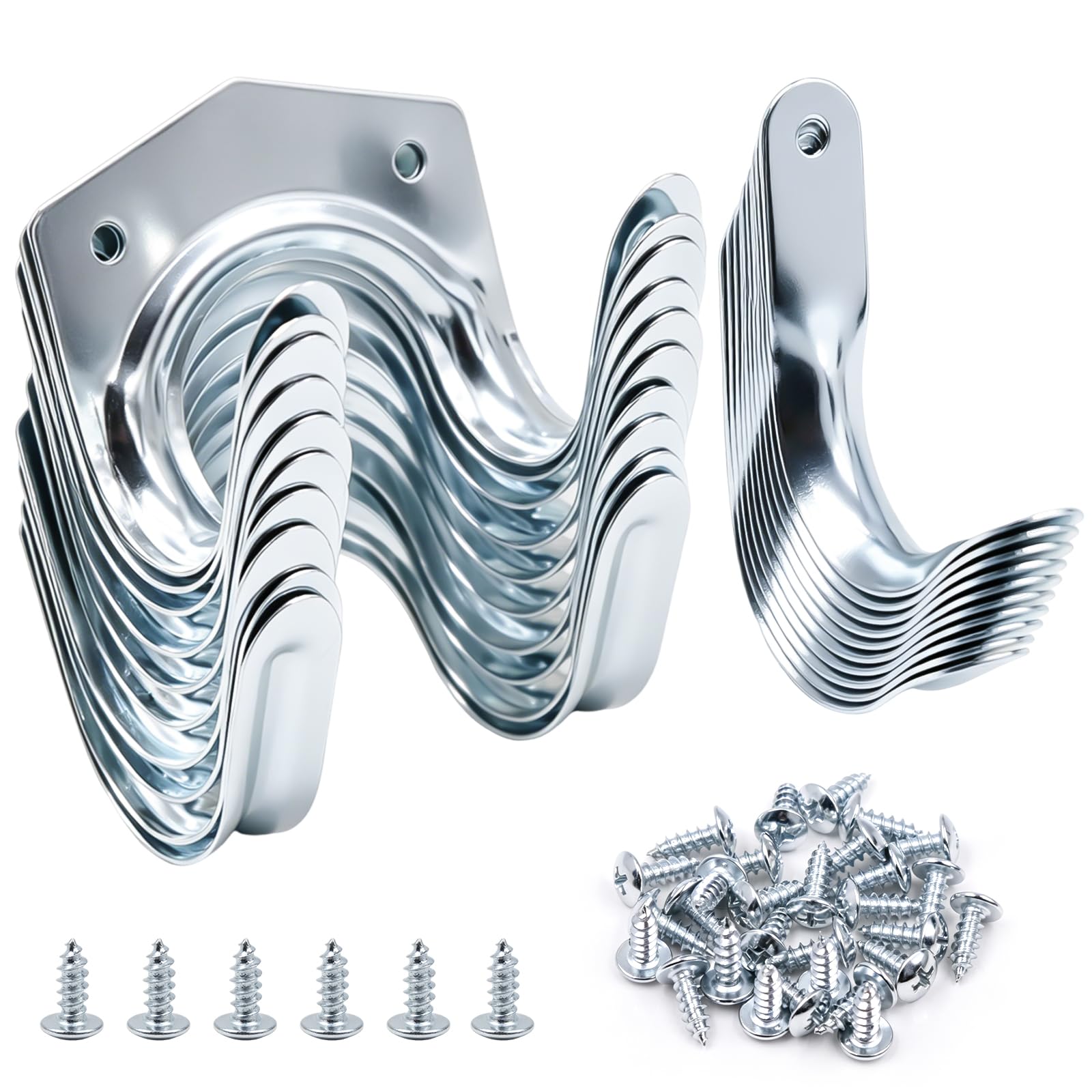 Uryxery 20 Pack Garage Storage Hooks, Heavy Duty Wall Hooks, Tool Hooks for Shed, Garden Tool Hangers, Metal Utility Hooks with 30 Screws