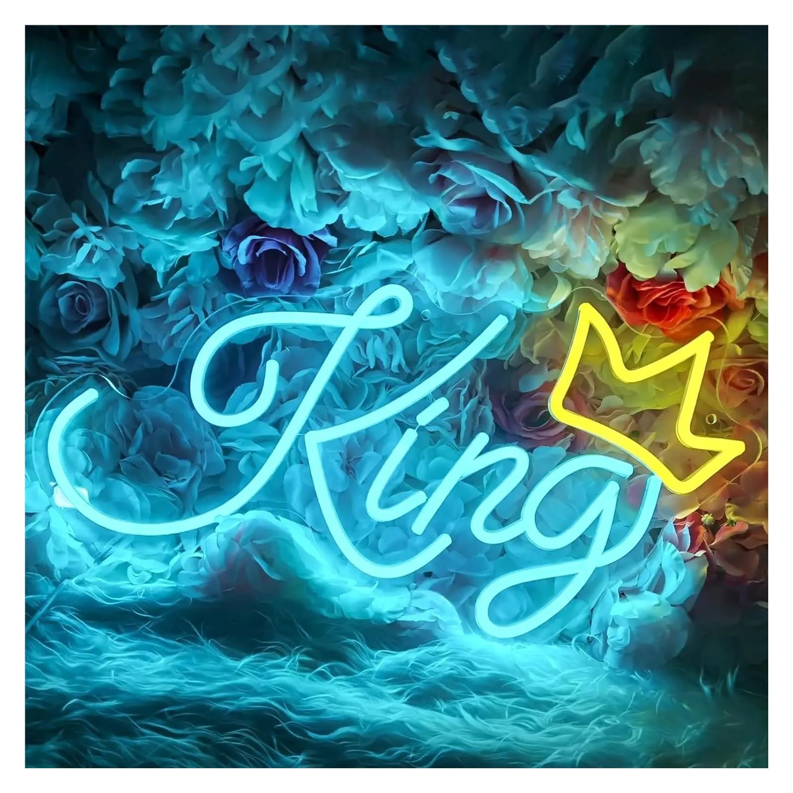 Insegna al Neon Insegna Al Neon King, Corona Luminosa A, Estetica, Alimentata Tramite USB, Decorazione Da Parete Per Bambini, Ragazzi, Cameretta, Feste, 22cmх40cm