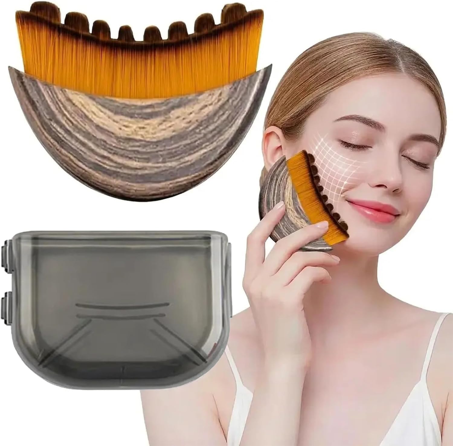 Korean 1pcs Lymphatic Contour Face Brush for Sculpting, Jawline, Chin & Neck Massage, Reduces Puffiness, Soft Bristles, with Travel Case Pack of 1pcs-image-23