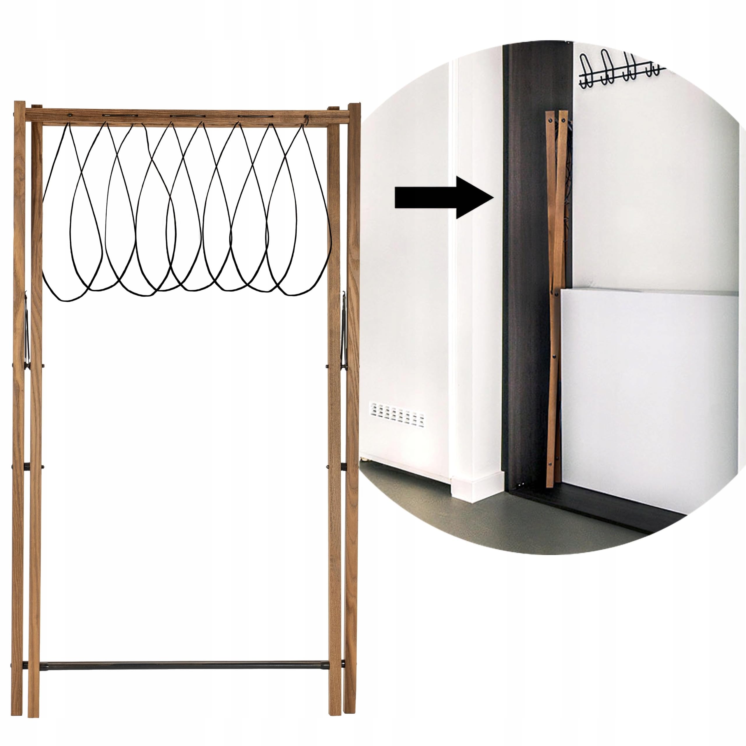 SEPIO Wäscheständer Ausziehbar- Ausziehbare Wäscheleine - Balkon Wand Wäscheständer - Wandtrockner - Badezimmer Wäsche Trocknen