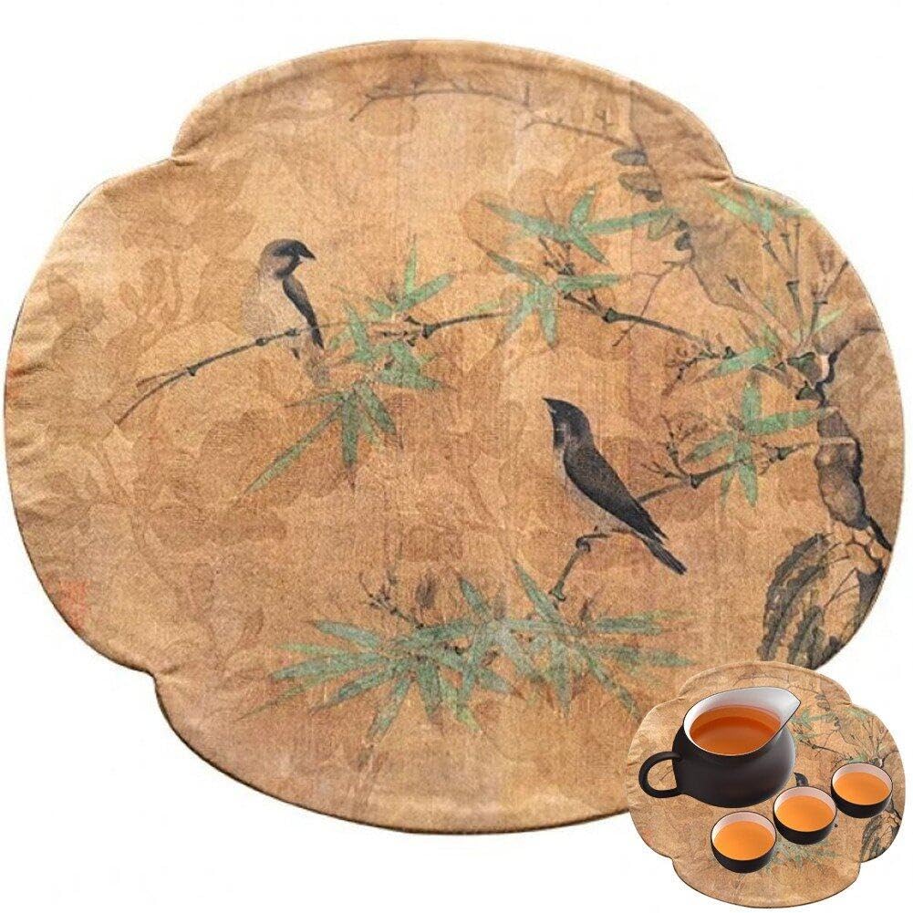 Baokuan Vintage Tea Towel Desk Decorative Tea Ceremony Tea Towel Chinese Style Tea Towel Tableware Mats Elegant Tea Cloth for Home Decor