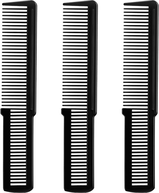 3 Packs Flat Top Combs Flat Top Clippers Flat Top Stylist Combs Black Clipper Comb Stylist Barber Clippers for Creating Styling Hair Cuts