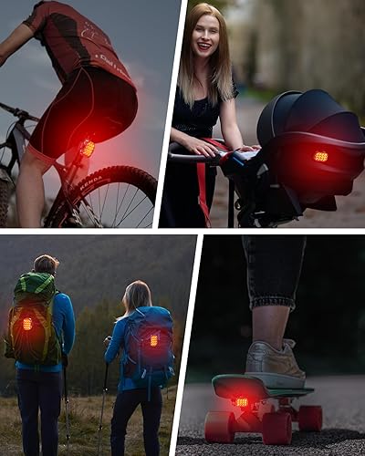Miniatura 7 de Luz trasera de bicicleta 2 paquetes, luz trasera recargable por USB para conducción nocturna, 6 modos de luz, IP65 impermeable y resistente a las