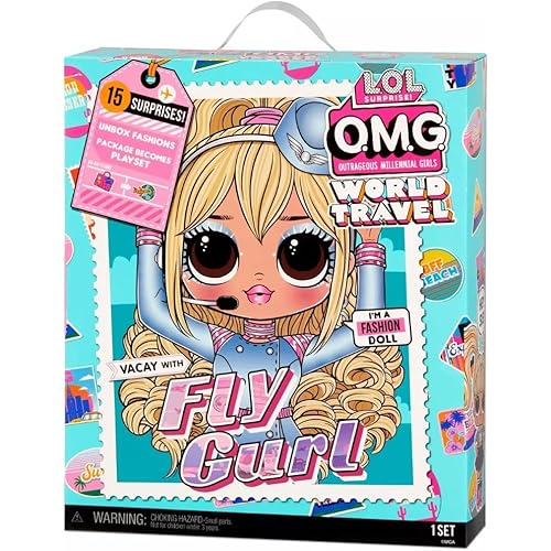 L.O.L. Surprise! World Travel™ Fly Gurl Fashion Doll with 15 Surprises Including Fashion Outfit, Accessories and Reusable Playset – Great Gift for Girls Ages 4+