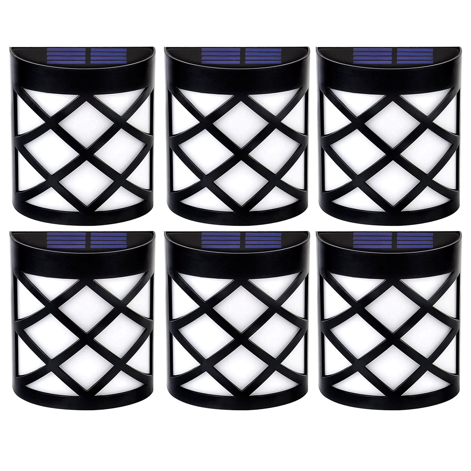 Solalite (6 Pack Solar Fence Lights, 6 LED Decorative Wireless Lights Garden Waterproof Solar Powered Outdoor Lamps for Patio, Fence, Yard, Garden, Stairway, Gate, Wall