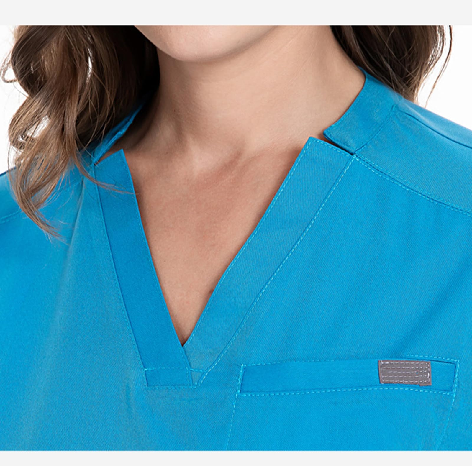 Divisa Sanitaria Donna, Top Moderno Scollo V & Pantaloni Divise Con 8 Tasche Scrub da Infermiera Set Uniforme per Medici, Infermieri, Veterinari, Dentisti