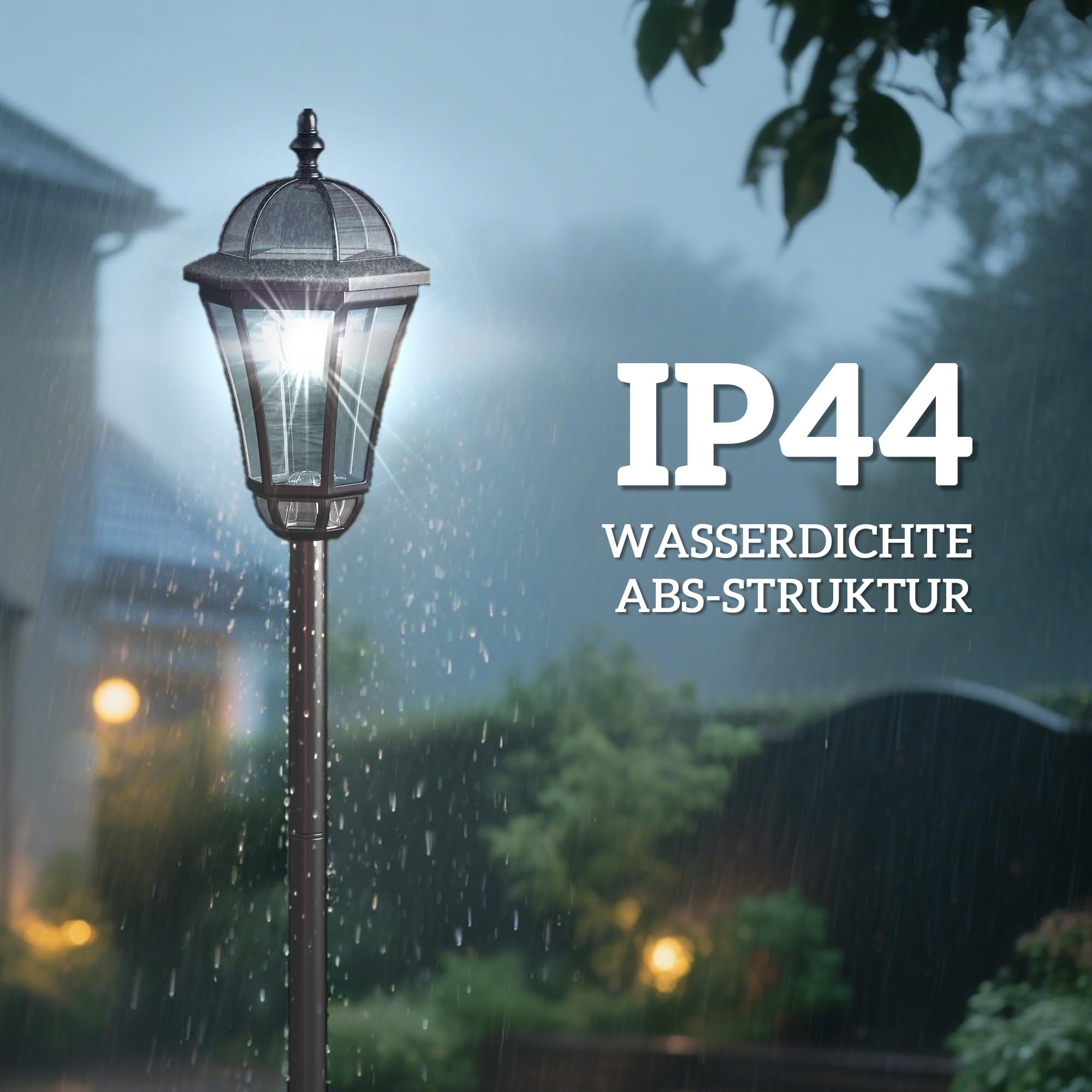 Outsunny Solar Gartenlaterne 2er Set Wetterfeste 129 cm hoch Schwarz