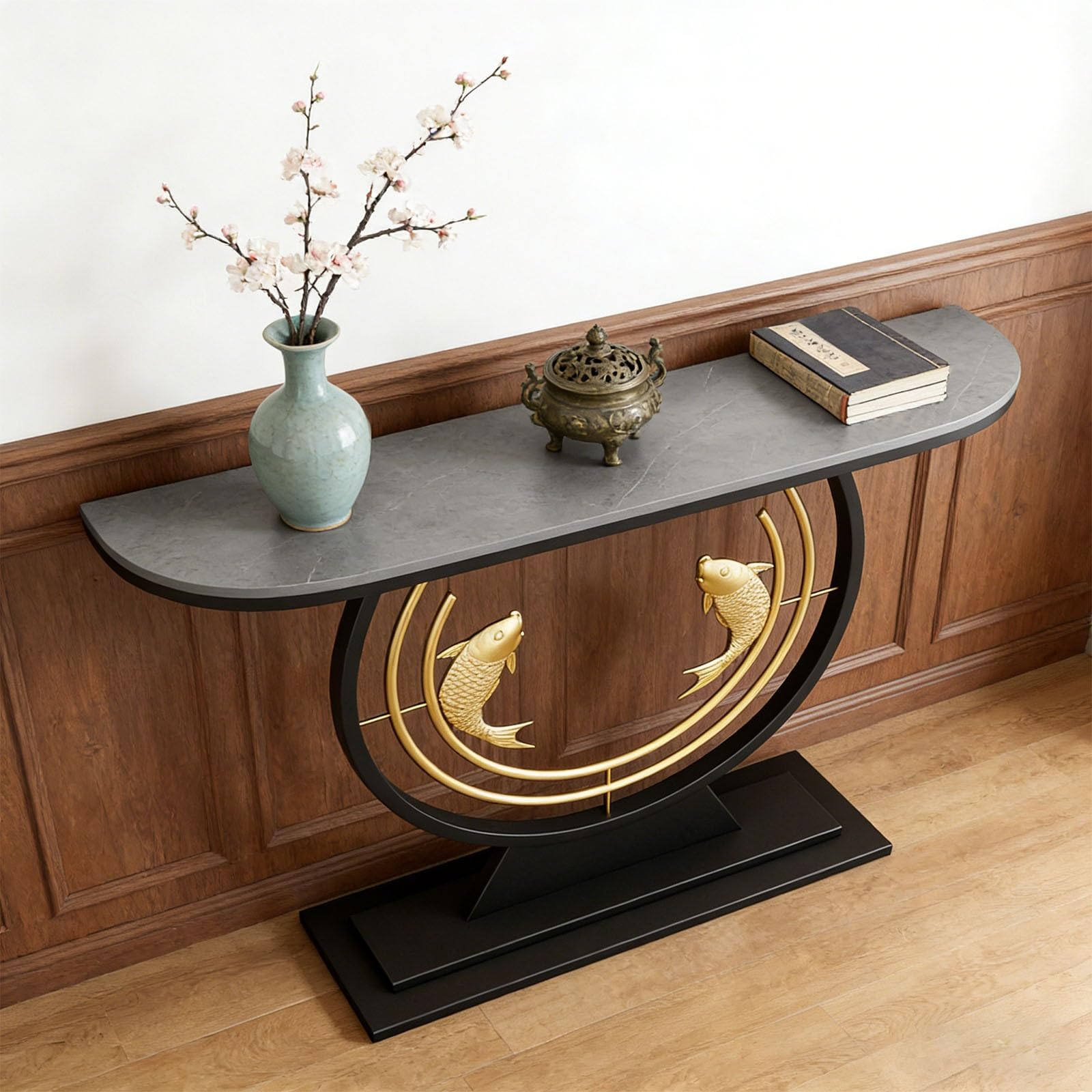 Mesa de recibidor Moderna, Mueble de Entrada, para recibidor, Pasillo, Sala de Estar, Espacios pequeños, Montaje mínimo (Gris, 100x30x80cm)