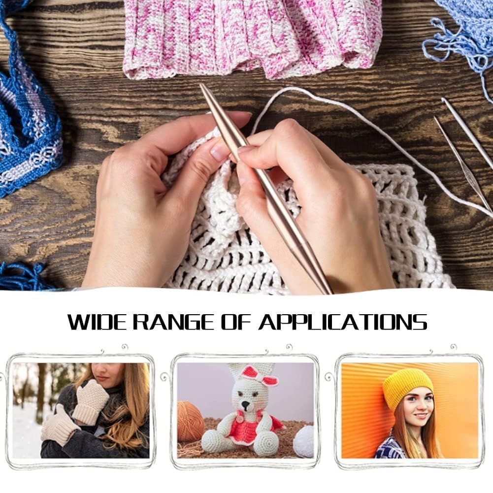 26 Stück Rundstricknadeln Set Austauschbar Nadelspiel Runden Häkelnadel Aluminium Rundstricknadeln Ring Kit für Pullover Socken Mützen