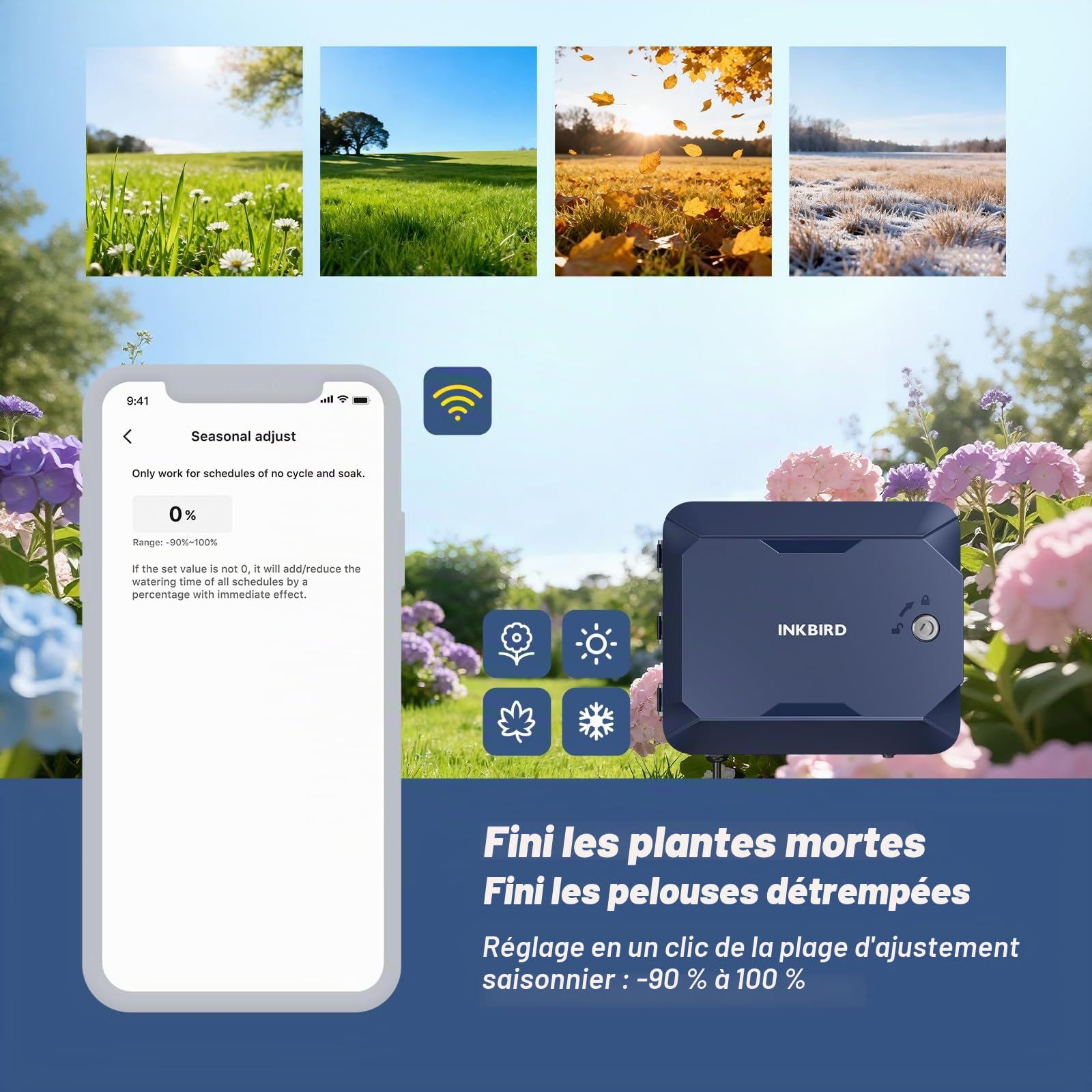 Inkbird Programmateur Arrosage Connecté WiFi, 12 Voies, Boîte de Protection | Contrôle APP,16 Programmes d'arrosage,Fonction Météo Intelligente,Minuteur Arrosage Automatique pour Jardin Pelouse