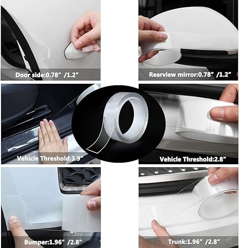 Miniatura 8 de MYFAMIREA Tira de sello transparente para puerta de automóvil, tiras protectoras para umbral de entrada, protector de placa protectora contra