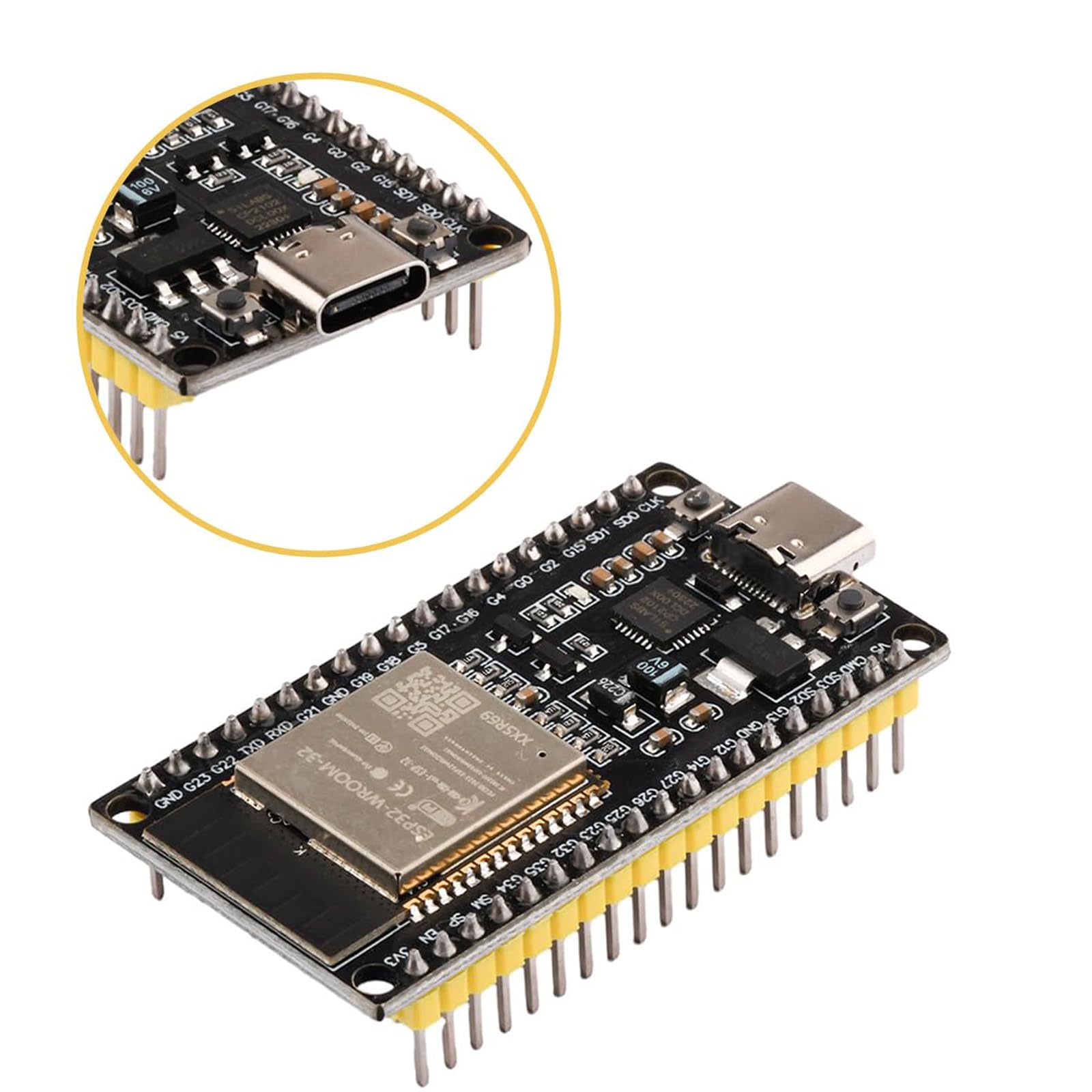 Diymore 3PCS ESP32 USB C pour ESP32 NodeMcu Carte de développement 2.4 GHz WLAN WiFi Bluetooth CP2102