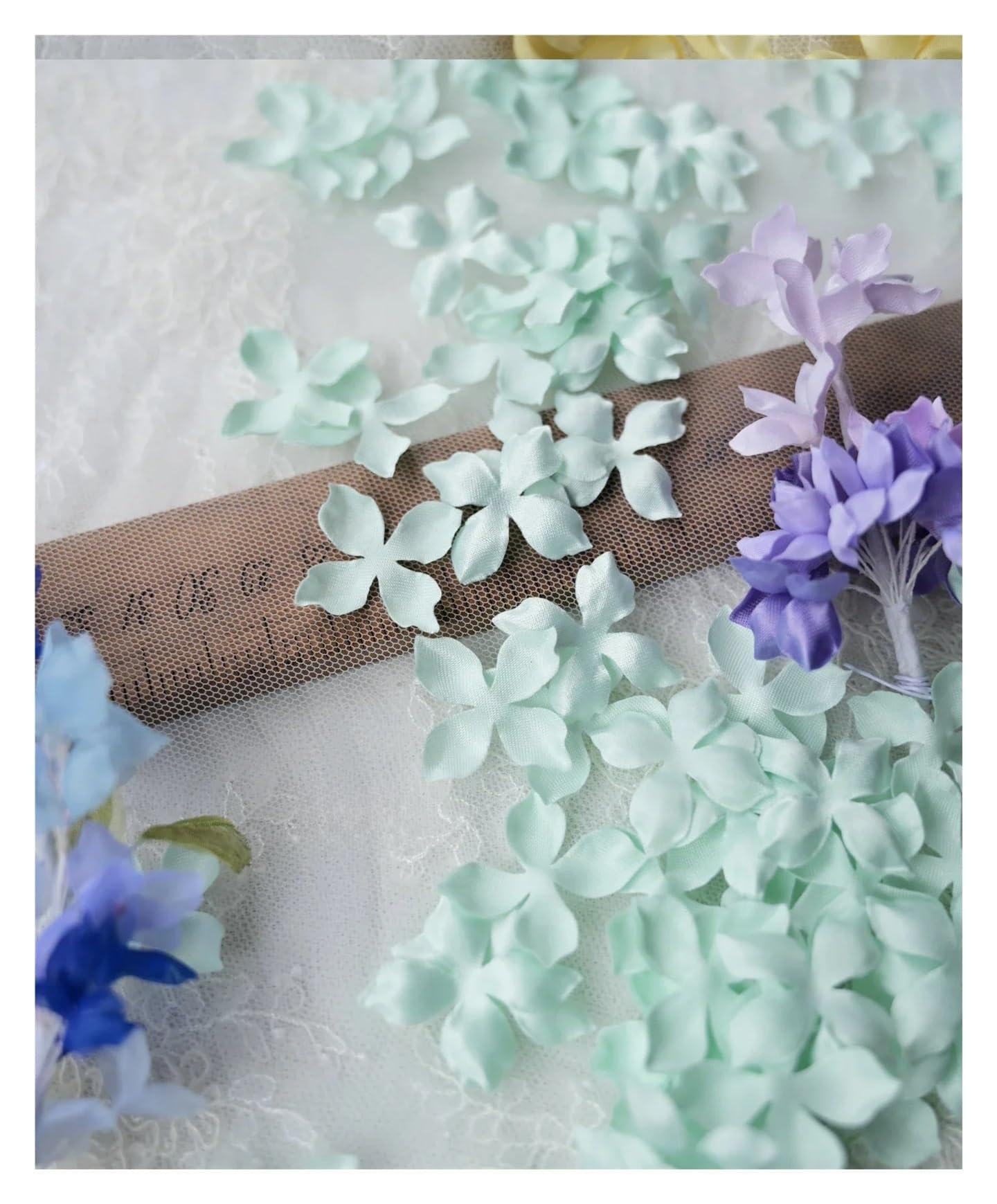 Wtaxbh G Iron On Patches Artificial Flower Petals 3Cm Petal Fake Weddin Homedecor Diy Scrapbook Card Craft Satin Applique 100Pcs(G)