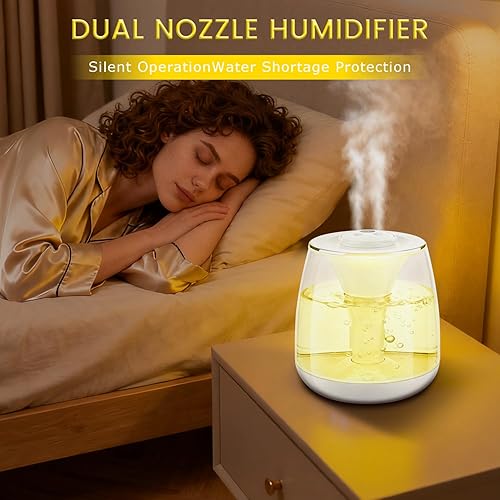 Miniatura 8 de Humidificadores para dormitorio, 3 L de llenado superior de niebla fría 40 horas de tiempo súper largo, 23 dB silencioso, humidificador de bebé,