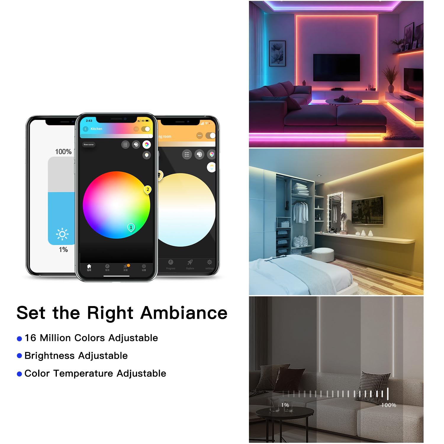 Controlador de tira LED inteligente GLEDOPTO ZigBee 3.0 5-en-1 - RGBCCT/RGBW/CCT/RGB/Variateu - Compatible con ecosistemas principales (Requiere puerta de enlace ZigBee)