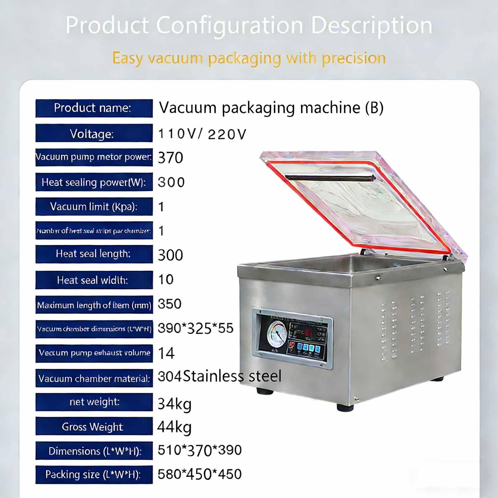 Máquina selladora al vacío de cámara para envasado de alimentos, sellador al vacío profesional para carnes frescas, frutas, uso doméstico y comercial, 9 paquetes abatibles