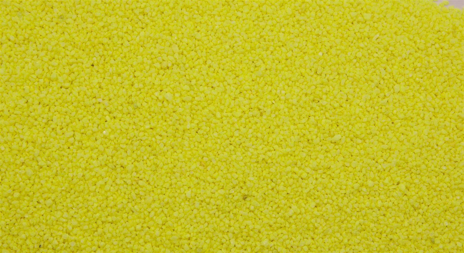 Dihl 2KG Yellow Fluorescent Coloured Aquarium Tank Pond Micro Gravel, 1mm to 2mm, Decorative, Natural Substrate. For Fish, Aquatic Reptiles, Arthropods, Crustacean and Amphibians, 2 KG Yellow