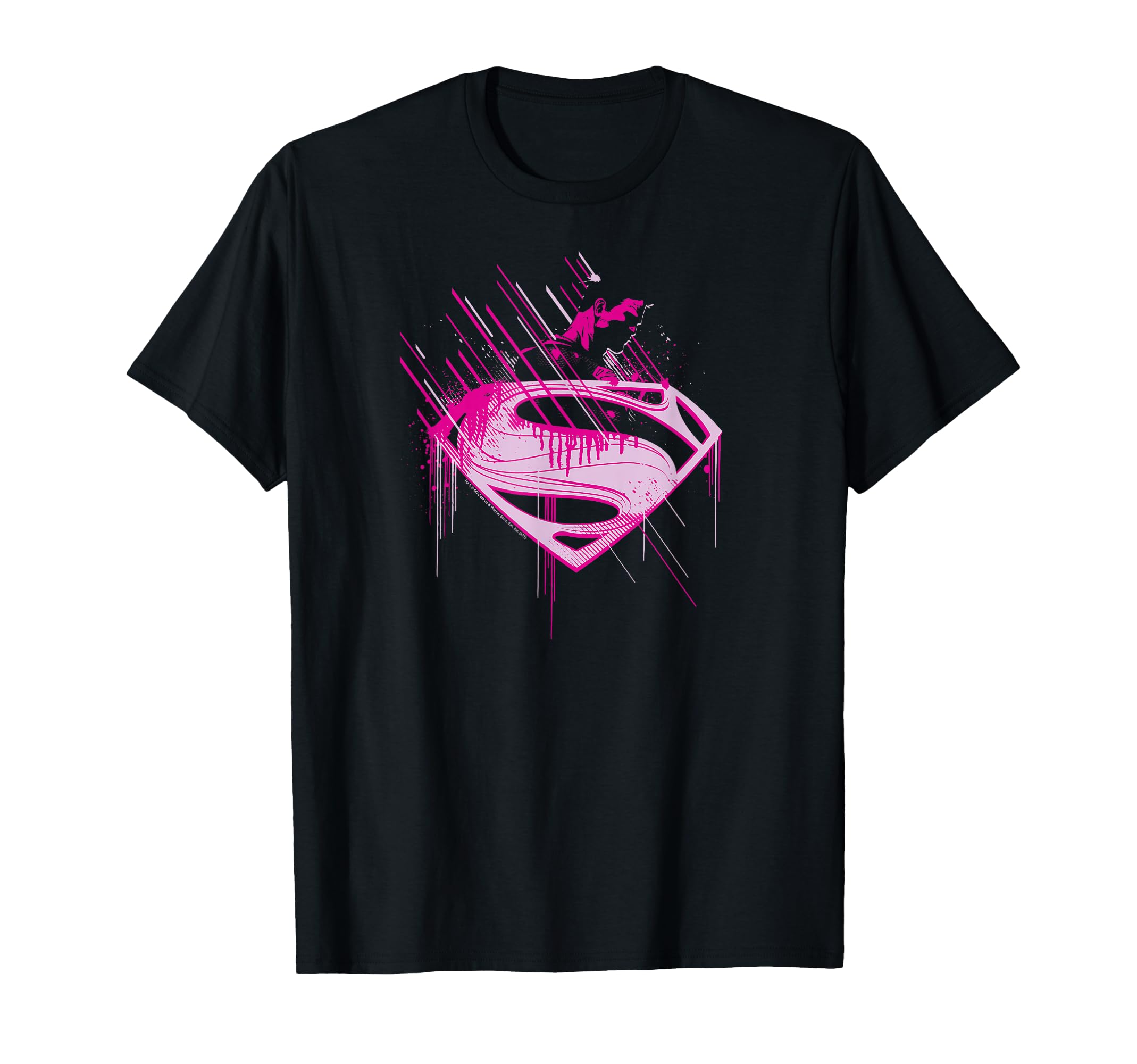 Superman Man of Steel Pink Splatter T-Shirt