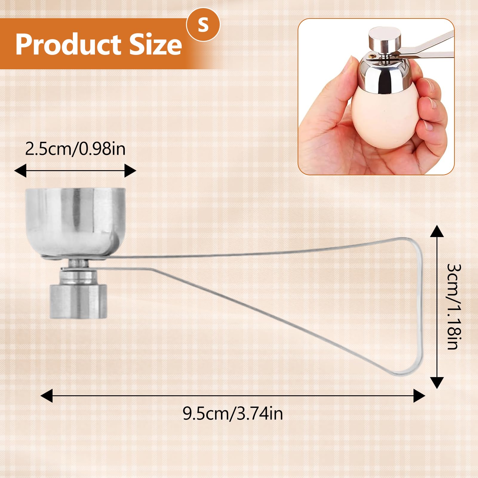 Stainless Steel Egg Cracker Tool, Egg Cracker Egg Opener Topper Cutter Egg Cracker Topper Egg Shell Opener Heavy Duty Egg Shell Cutter Tool Separator