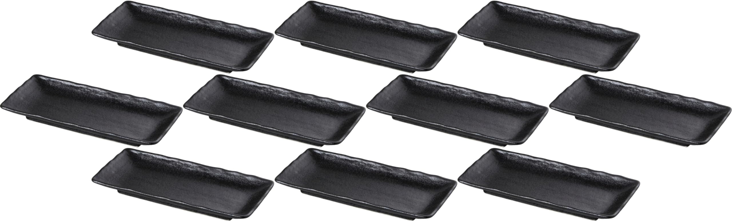 Amazon.co.jp: 10個セット 変形和皿 24cm長角皿 黒耀 | 中皿 [ 23.5