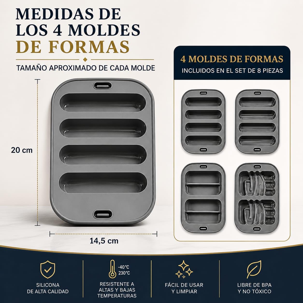 Pack para freidora de aire de 8 piezas compatible con Cosori Twinfry 10 l | 3 moldes con base de ondas suaves, 4 moldes de formas y rejilla S304 de doble altura, aptos para lavavajillas y hasta 230 °C